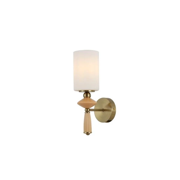 オパールガラスシェード付き真鍮壁取り付け用燭台